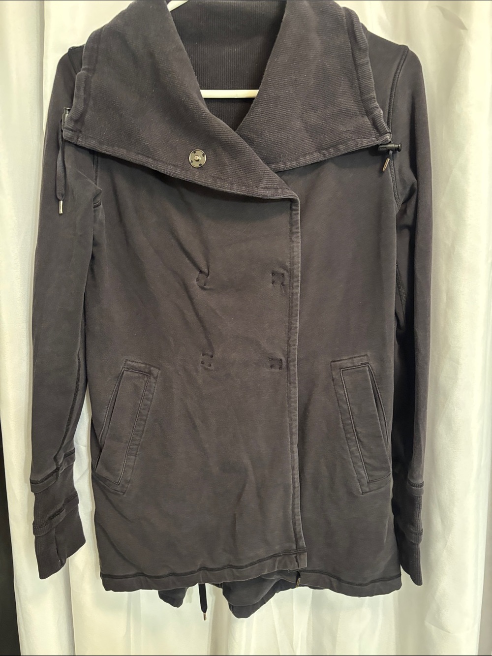 Lululemon Women’s Dark washed black Gray Asymmetrical Zip Jacket